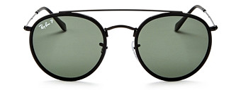 Ray-Ban Polarized Brow Bar Round Sunglasses, 51mm