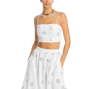 Rhode Dina Mirror Eyelet Cropped Top