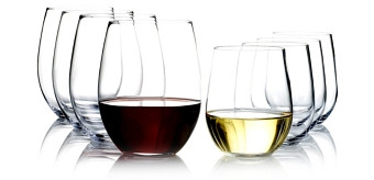 Riedel O Stemless Mixed Chardonnay & Cabernet Wine Glasses, Pay-6 Get 8 Set
