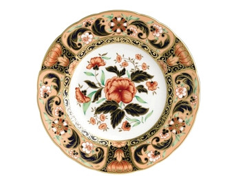 Royal Crown Derby Imari Accent Plate - Pink Camellias