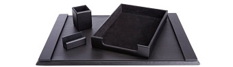 Royce New York 4 Pc. Suede Lined Executive Desk Accessory Set