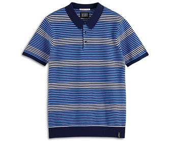 Scotch & Soda Structured Striped Knitted Polo