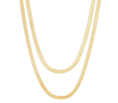 Shashi Double Chain Necklace in 14K Gold Plated, 16