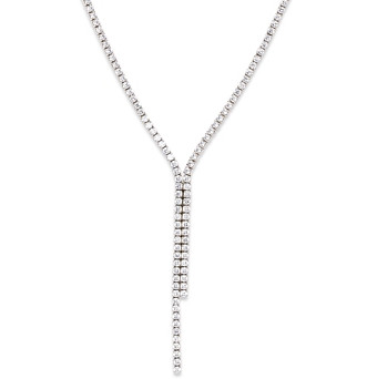 Shashi Tennis Lariat Necklace in Sterling Silver, 16.25-17