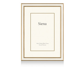 Siena White Enamel with Gold Frame, 8 x 10