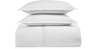 Sky Embroidered Percale Duvet Cover Set, Full/Queen - 100% Exclusive