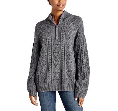 Splendid Dakota Cable Knit Half Zip Sweater