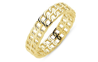 Sterling Forever Two Row Chain Ring