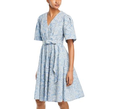 T Tahari Short Sleeve Cotton Fit and Flare Dress
