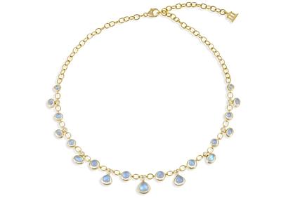 Temple St. Clair 18K Yellow Gold Half Bib Necklace with Blue Moonstone & Diamond