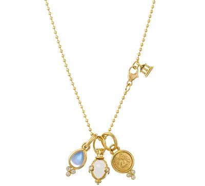 Temple St. Clair 18K Yellow Gold Three-Charm Gift Set with Chain, 16
