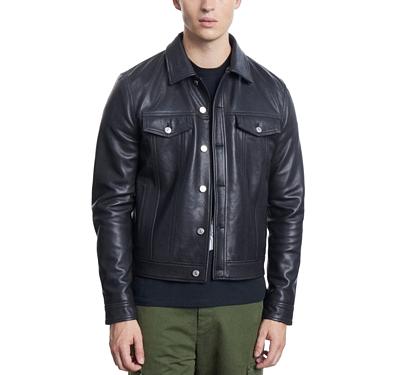 The Kooples Button Front Leather Jacket