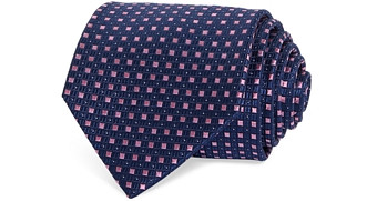 The Men's Store at Bloomingdale's Square Grid Silk Classic Tie - 100% Exclusive