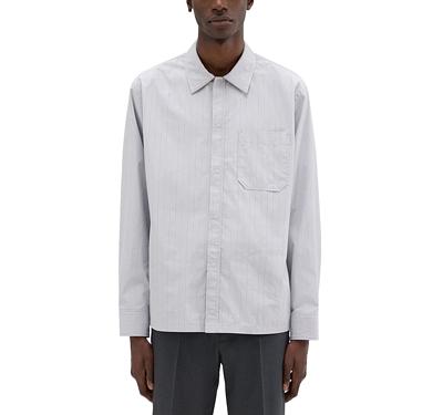 Theory Project Striped Cotton Blend Shirt Jacket