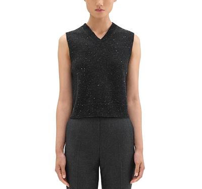 Theory Wool and Cashmere Donegal Shrunken Vest