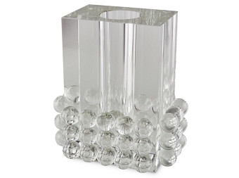 Tizo Crystal Glass Rectangle Balls Square Vase