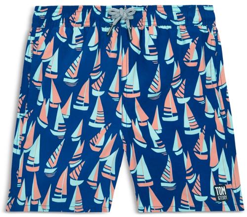 Tom & Teddy Boys' Sailboat Print Swim Trunks - Little Kid, Big Kid