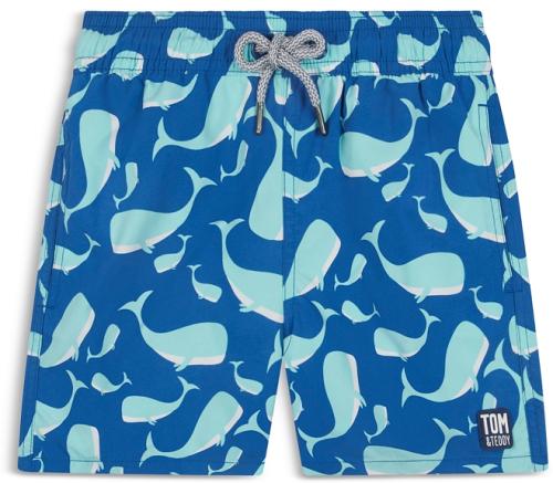 Tom & Teddy Boys' Whale Print Swim Trunks - Little Kid, Big Kid