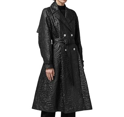 Versace Faux Leather Trench Coat