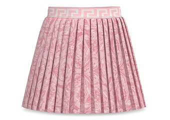 Versace Girls' Barocco Twill Pleated Skirt - Big Kid