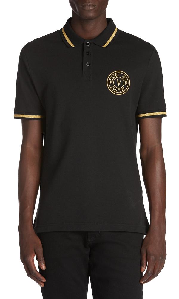 Versace Jeans Couture Cotton Pique Regular Fit Polo Shirt