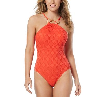 Vince Camuto High Neck One Piece Swimsuit