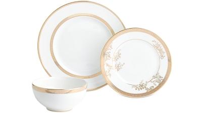 Wedgwood Vera Wang Lace Gold 12 Piece Dinnerware Set, Service for 4