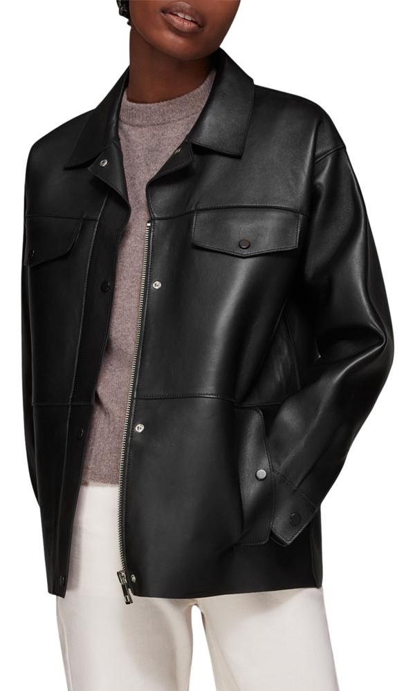 Whistles Clean Bonded Leather Jacket