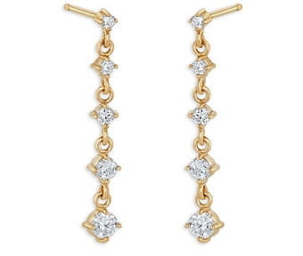 Zoe Chicco 14K Yellow Gold Prong Diamonds Diamond Graduated Drop Earrings