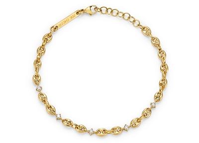 Zoe Chicco 14K Yellow Gold Prong Diamonds Diamond Mariner Link Bracelet