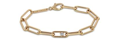 Zoe Chicco 14K Yellow Gold Prong Diamonds Diamond Paperclip Link Bracelet