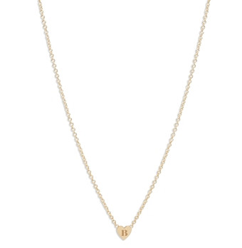 Zoe Chicco 14K Yellow Gold Tiny Heart Initial Necklace