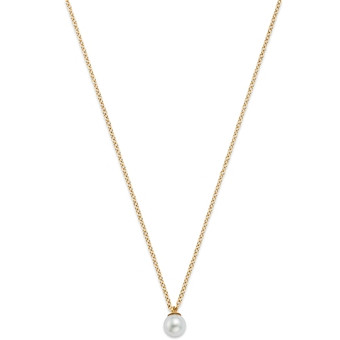 Zoe Chicco 14K Yellow Gold White Pearls Cultured Freshwater Pearl Solitaire Pendant Necklace, 14