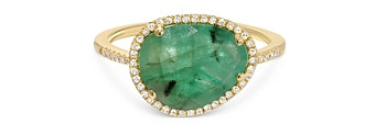 Zoe Lev 14K Yellow Gold Diamond & Emerald Ring