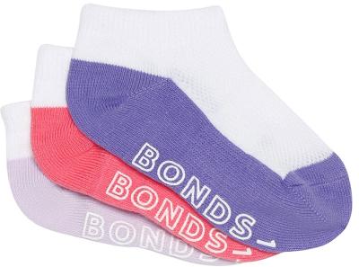 Bonds Baby Cotton Lightweight Low Cut Socks 3 Pack Size: