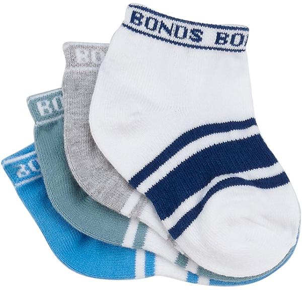 Bonds Baby Cotton Sportlet 4 Pack in Bigola/Cornflower/Teal Size: