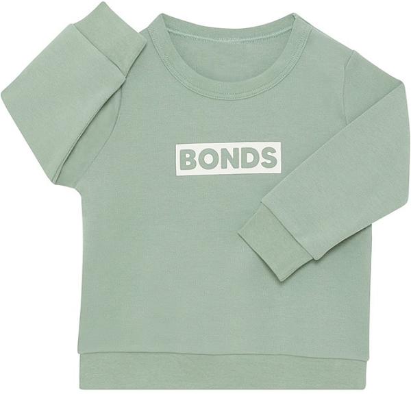 Bonds Baby Tech Sweats Pullover in Misty Sage Size: 6-12 Months, Cotton