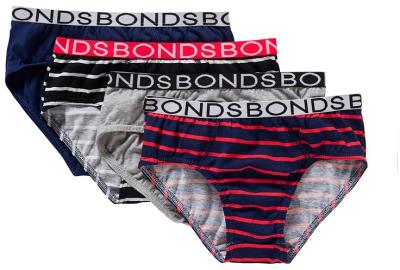 Bonds Boys Brief 4 Pack in Blue/Red Size: