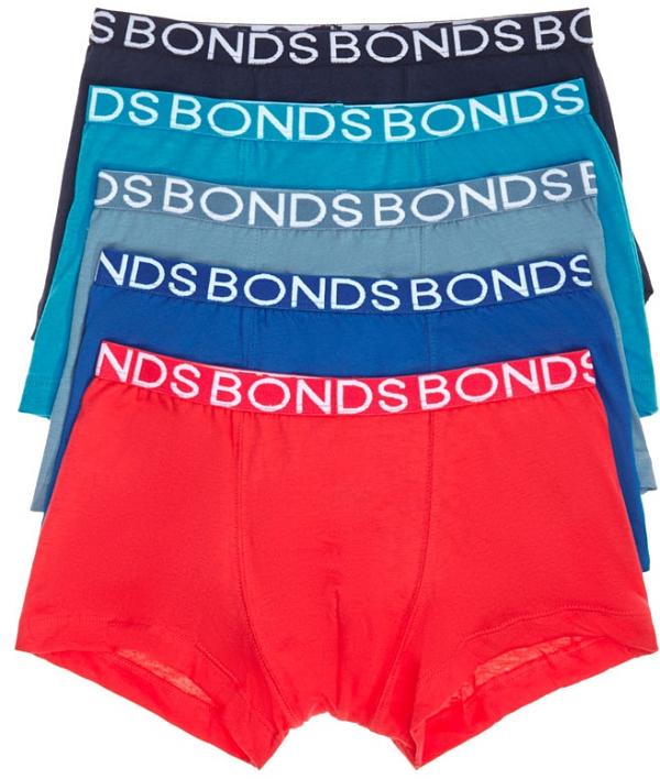 Bonds Boys Trunk 5 Pack in Hold Me Spiced Honey Size: 14/16, Cotton