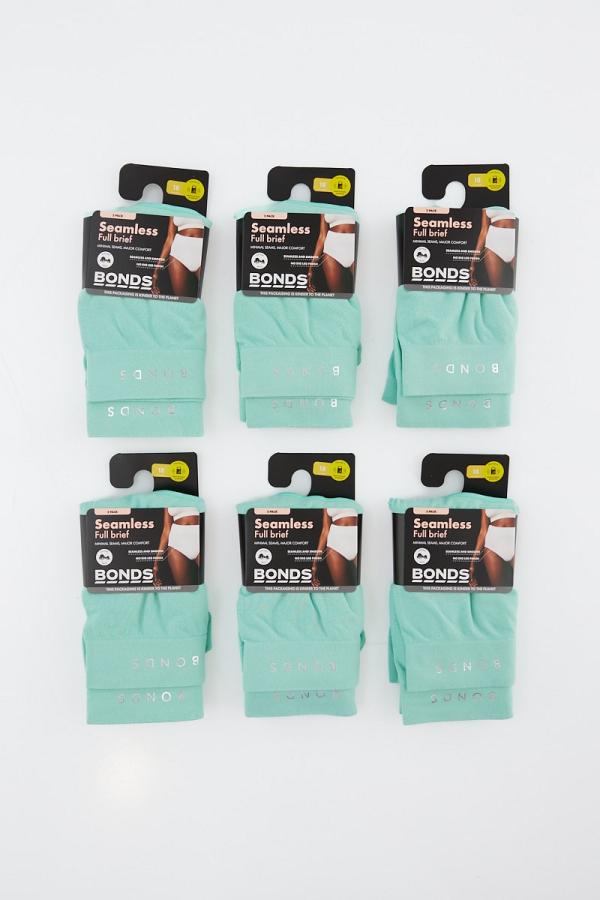 Bonds Comfytails Side Seamfree Full Brief 12 Pack in Lagoonaluka Size: