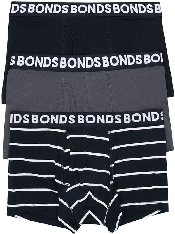 Bonds Everyday Trunk 3 Pack in Stripe 3M9 Size: