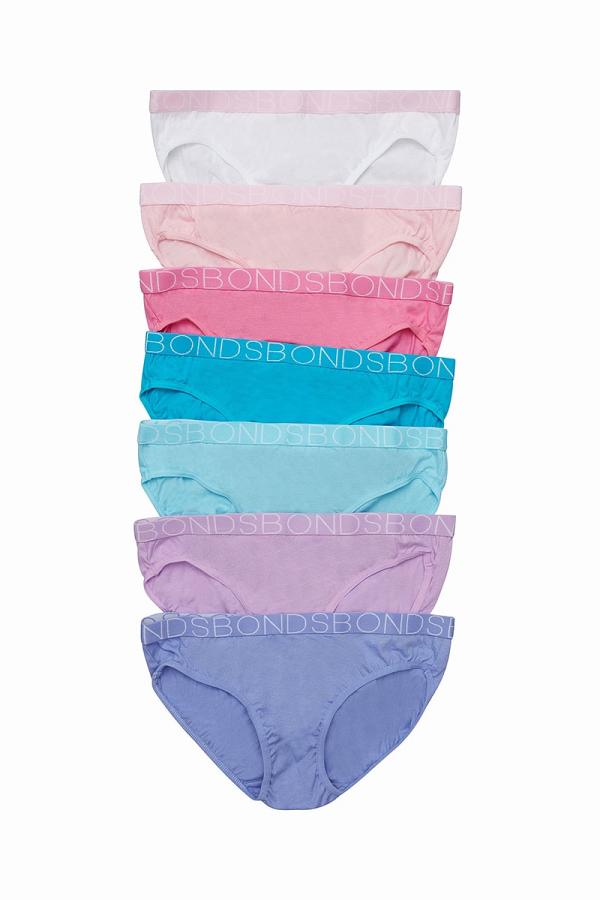 Bonds Girls Bikini 7 Pack in White Size: