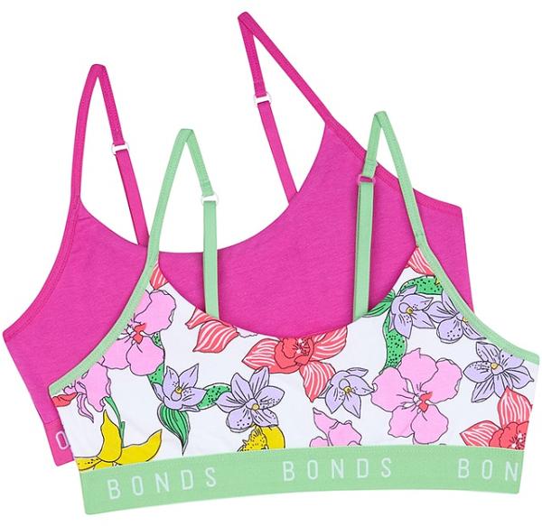 Bonds Girls Cotton Hipster Scoop Crop 2 Pack Size:
