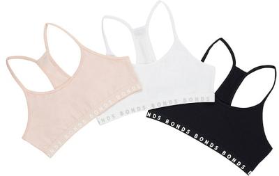 Bonds Girls Hipster Racer Crop 3 Pack in Tea Party/Black/White Size: