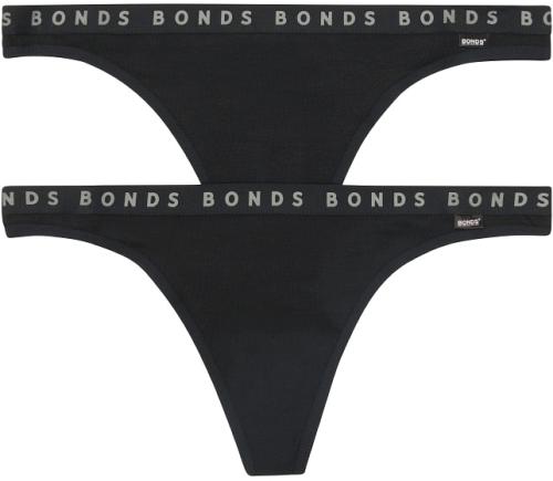 Bonds Hipster Gee 2 Pack in Black Size: