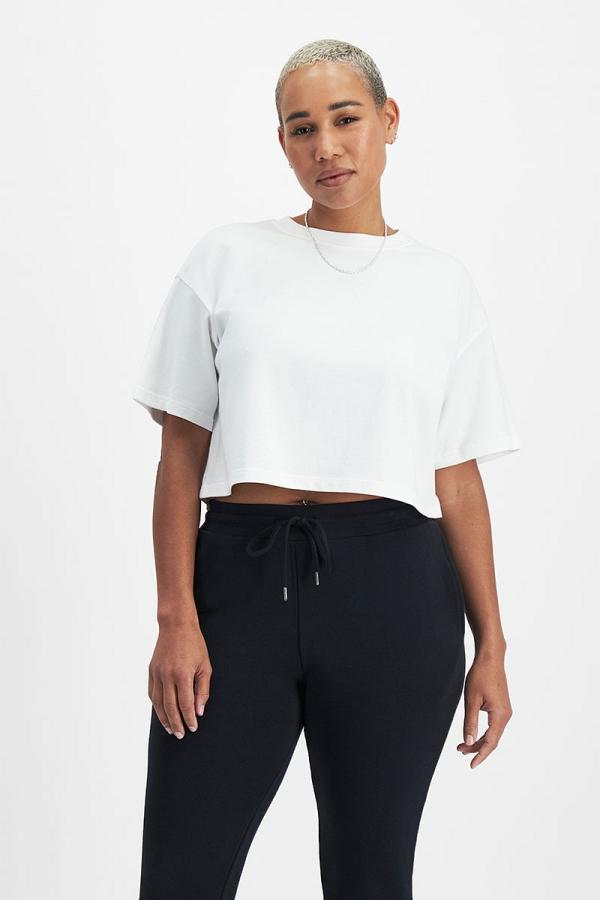 Bonds Icons Heavy Weight Cropped Tee in Nu White Size: