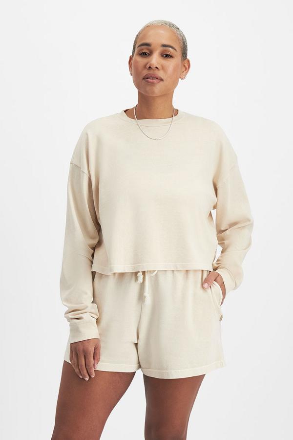 Bonds Icons Long Sleeve Top In Natural Grain Size