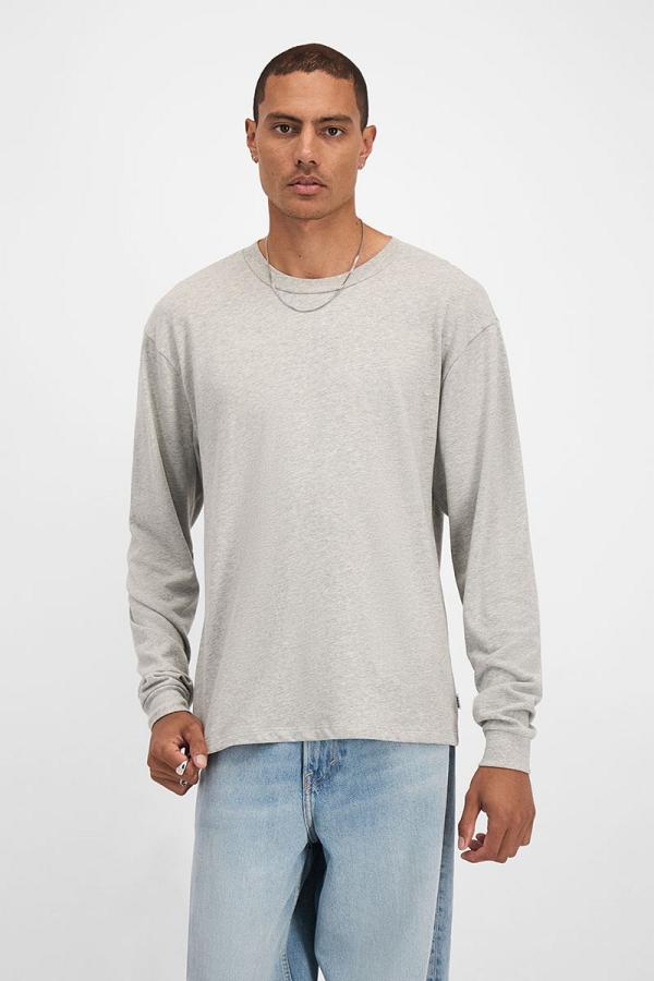 Bonds Icons Long Sleeve Top in Original Grey Marle Size: