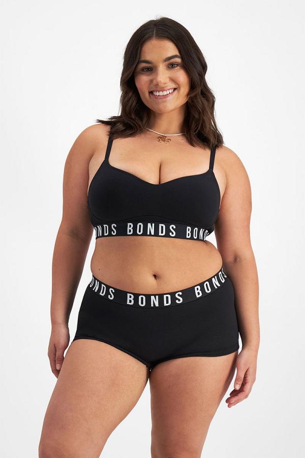 Bonds Icons Super Logo Cotton Shortie in Black Size: