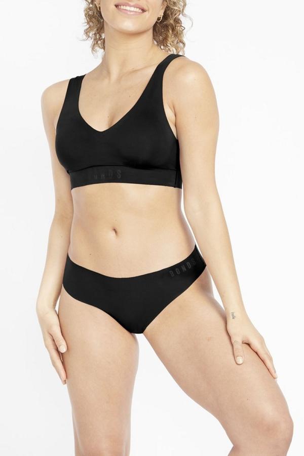 Bonds Invisi Freecuts Bikini in Black Size: